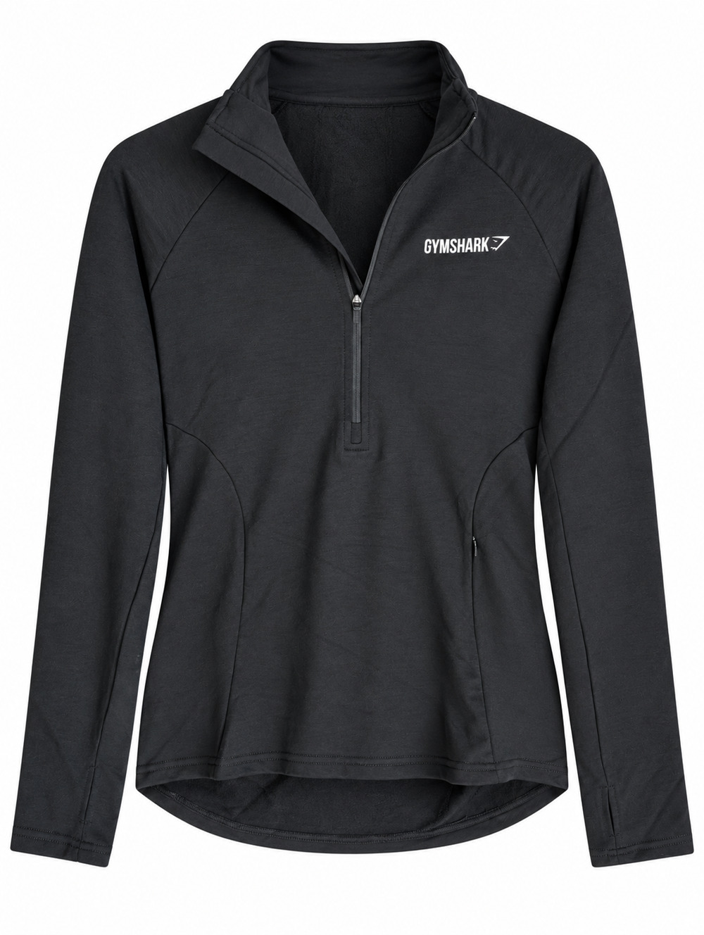 Gymshark Fit Pullover M Black Quarter Zip Long Sleeve GLP0009-BK NWT